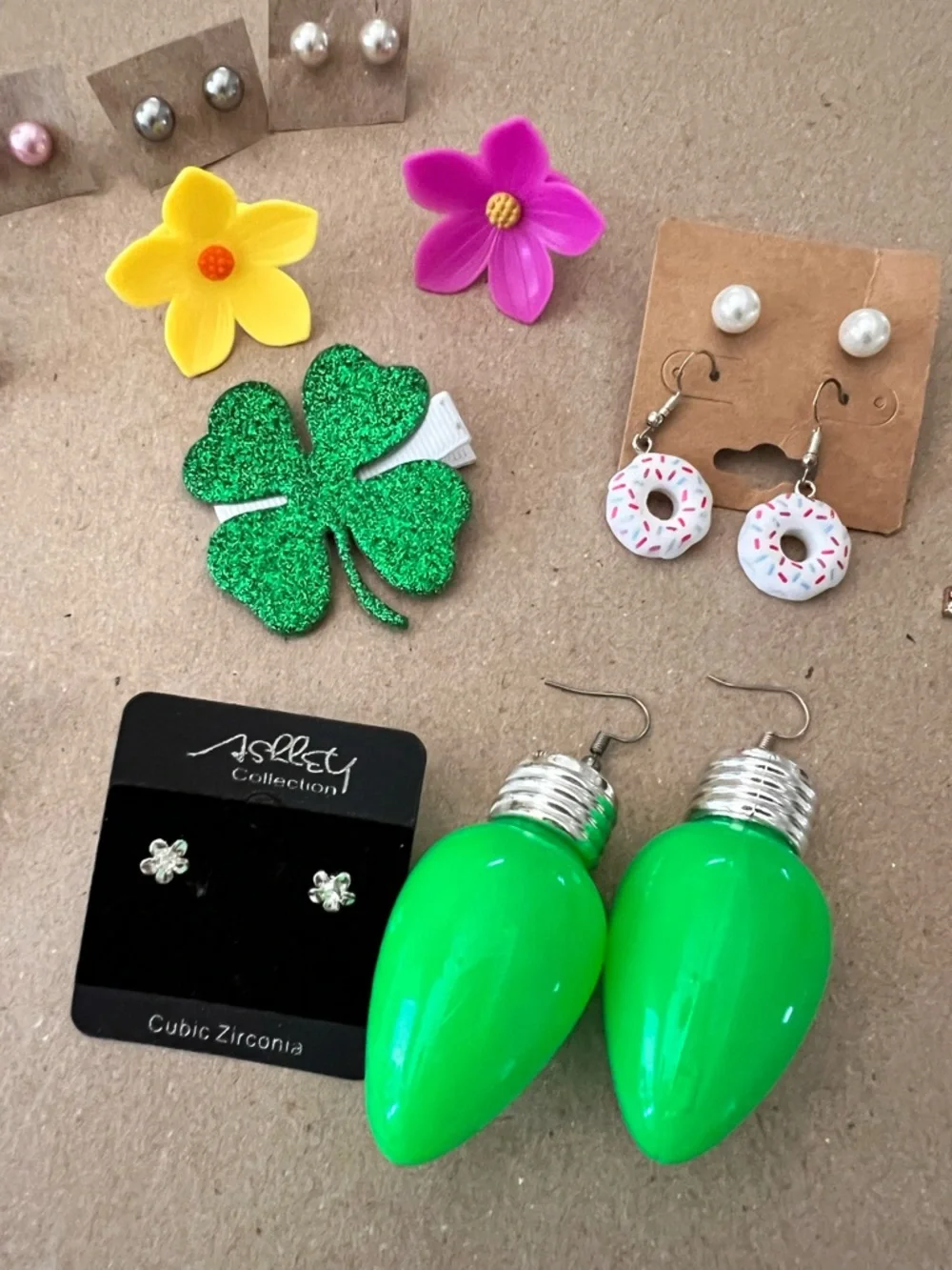Green Novelty Light Bulb Drop Earrings - Kids Accessories